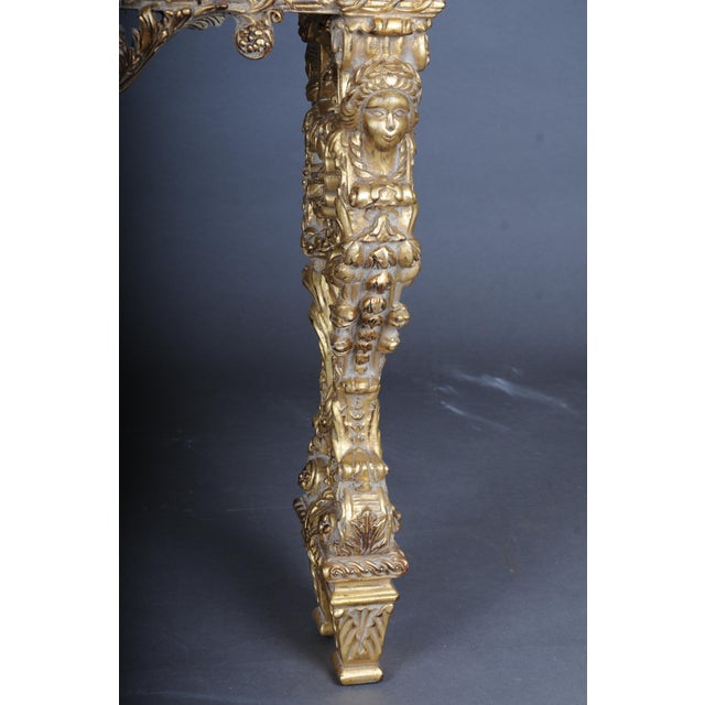 20th Century Wall Console Gilded with Marble Model attributed to F. Linke For Sale - Image 11 of 18