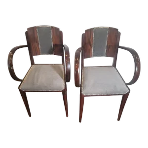 1920s Antique French Art Deco Chairs Pair Fantastic Style