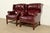 Hancock & Moore Chippendale Wingback Leather Lounge Chairs | Pair For Sale - Image 14 of 14
