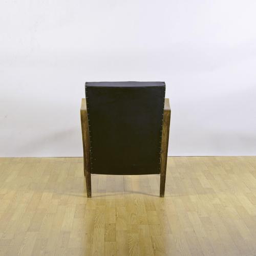 Vintage Chair in Dark Green Leather and Wood by Anonima Castelli, 1940s For Sale - Image 6 of 9