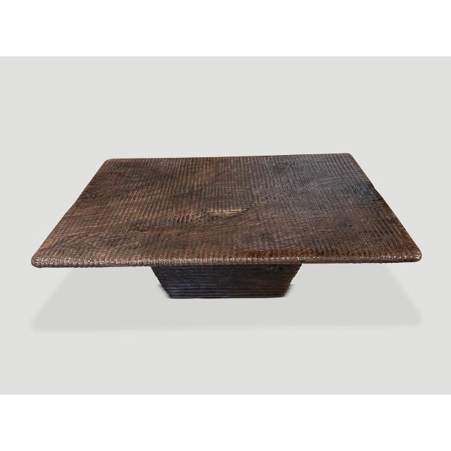 Contemporary Andrianna Shamaris Impressive Minimalist Carved Coffee Table For Sale - Image 3 of 6