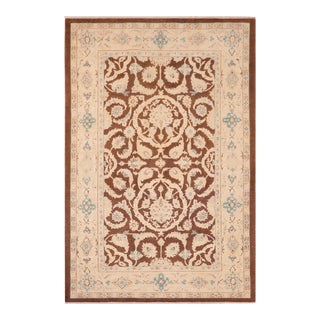 Bohemien Ziegler Brown Tan Hand-Knotted Wool Rug - 5'11'' X 9'0'' For Sale