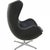 Arne Jacobsen Egg chair upholstered in original black Aura leather, and with a base of brushed aluminium. The chair is...