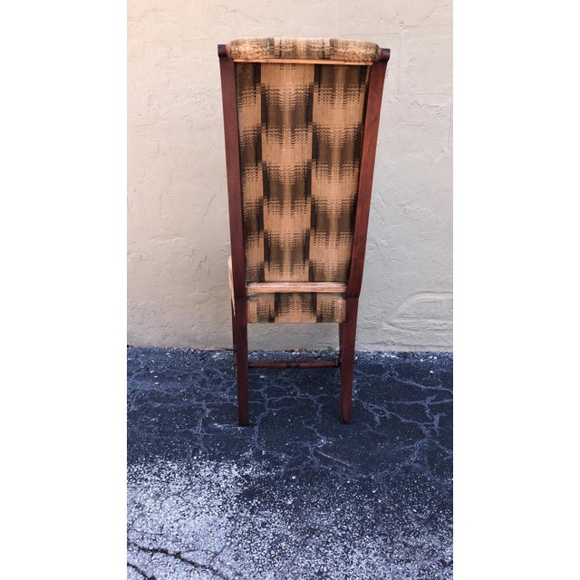 20th Century Set of Six Deco Dark Walnut Refinished Tall Back Dining Chairs For Sale - Image 9 of 18