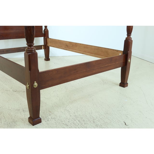 Kincaid Cherry Queen Size Rice Carved Poster Bed Chairish
