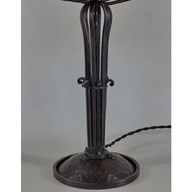 Metal French Art Deco Table Lamp by Daum Freres 1920s France For Sale - Image 7 of 13