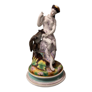 Antique Victorian Figural Bisque Porcelain 11" Statue Hebe & Eagle