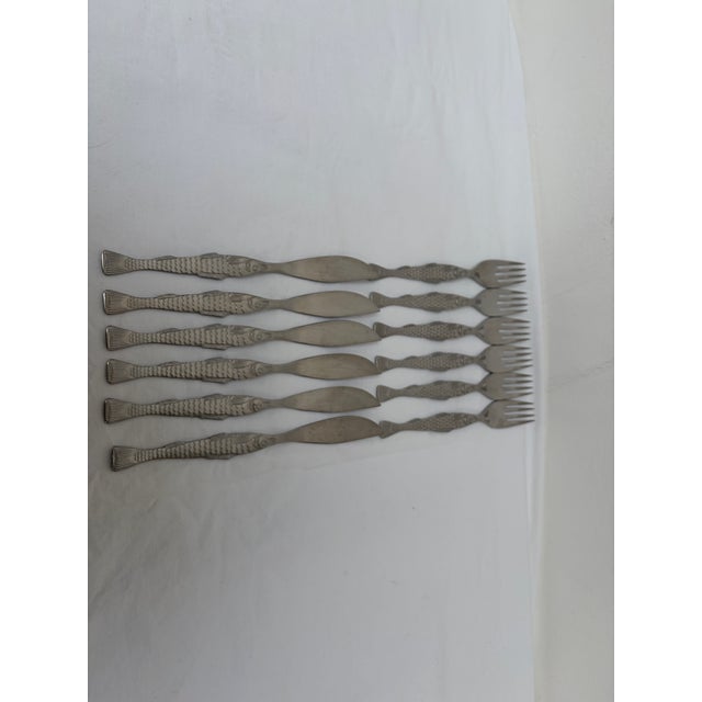 Metal Mid-Century Cromargan Form 2500 Fish Cutlery from WMF, 1960s, Set of 12 For Sale - Image 7 of 9