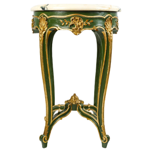 Louis XV Carved, Painted and Gilded Wood Pedestal Table