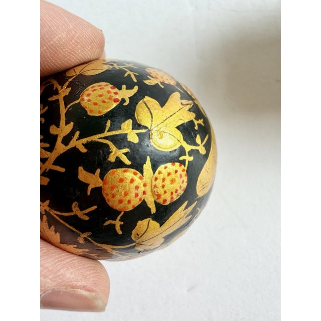 Lovely Vintage Egg w/Painted Enamel Birds In Porcelain Dish & Brass Cherub Stand For Sale - Image 10 of 17