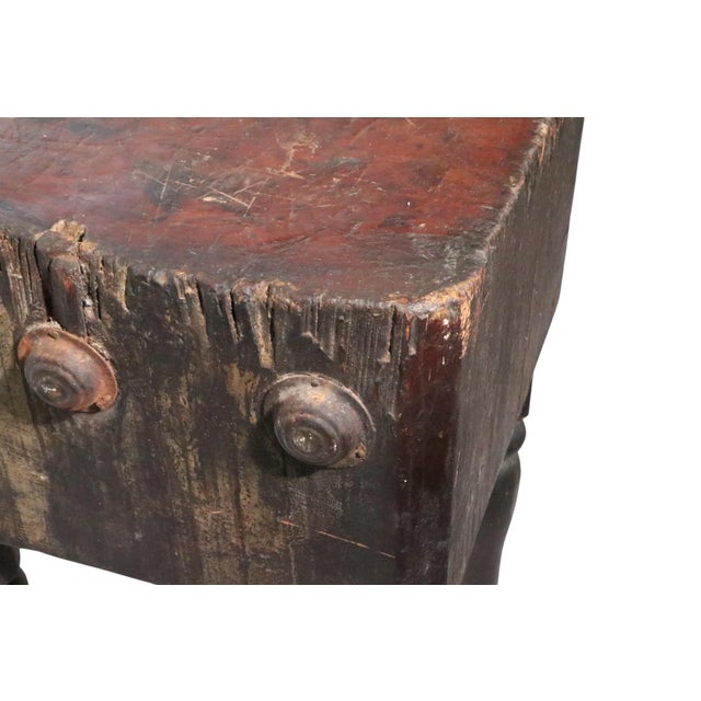 Antique 19th C. Butcher Block Table For Sale - Image 11 of 12