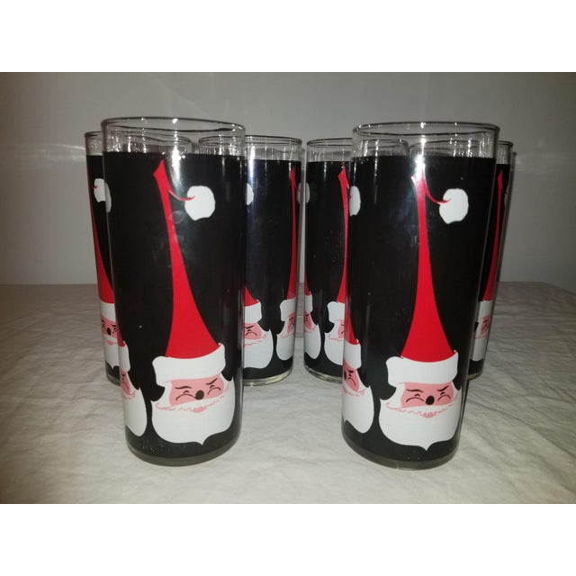 Libbey Glass Co. Mid-Century Modern Libbey Holt-Howards Santa Glasses - Set of 6 For Sale - Image 4 of 11