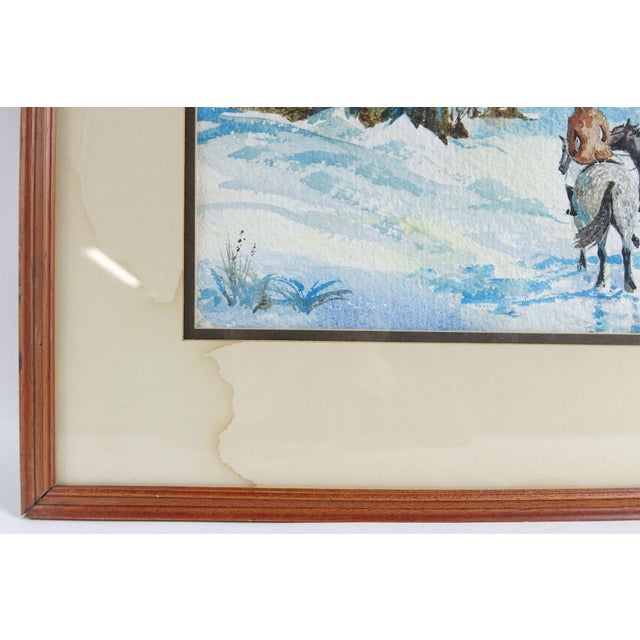 Late 20th Century Through the Woods - Original Watercolor on Paper Signed For Sale - Image 4 of 7