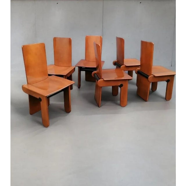 Gavina Wooden Chairs attributed to Carlo Scarpa for Gavina, Italy, 1970s, Set of 6 For Sale - Image 4 of 9