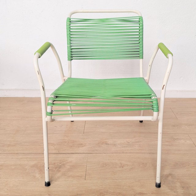 1970s Vintage Green Spaghetti Armchair, 1970s For Sale - Image 5 of 5