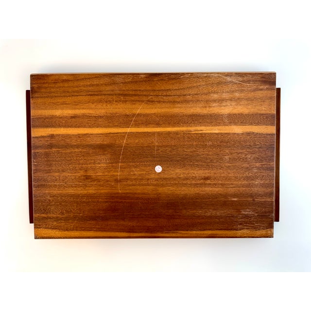 Vintage Philippine Marquetry Wood Frog & Lily Pad Serving Tray For Sale - Image 12 of 13