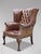 Brown Leather Button Wing Armchair, 1860s For Sale - Image 10 of 11