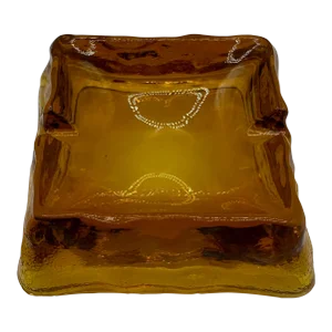 Vintage Mid-Century Modern 60-70’s Amber Ashtray