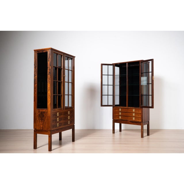 Bruksbo Vintage Display Cabinets from Bruksbo, Norway, 1960s, Set of 2 For Sale - Image 4 of 18