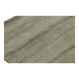 Rug & Kilim’s Modern Textural Rug in Light Green Tones and Striae For Sale