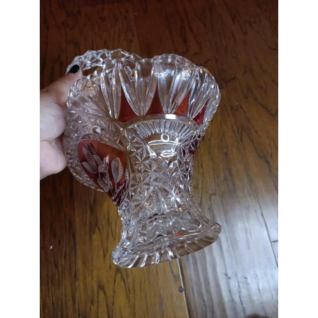 1970s Hofbauer Crystal Made in Germany Decorative Basket Vase For Sale - Image 11 of 13