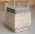Early 21st Century Travertine Cube Stool with Velvet Cushion from Kiwano Concept For Sale - Image 5 of 8