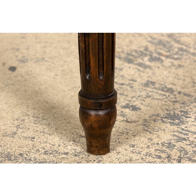 French Louis XVI Style Walnut Dining Chairs, Blue Striped Linen Upholstery – Set of 6 For Sale - Image 12 of 18