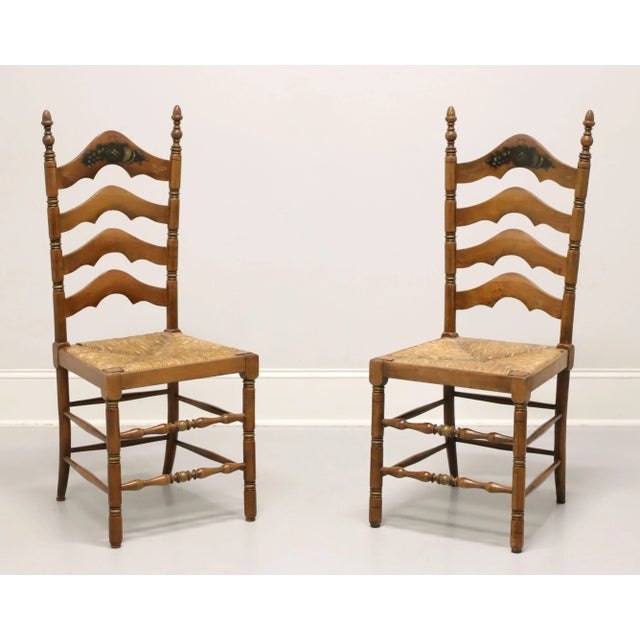 Cape Ann Chairs Maple Ladder Back Dining Side Chairs With Rush Seats - Pair A For Sale - Image 11 of 11