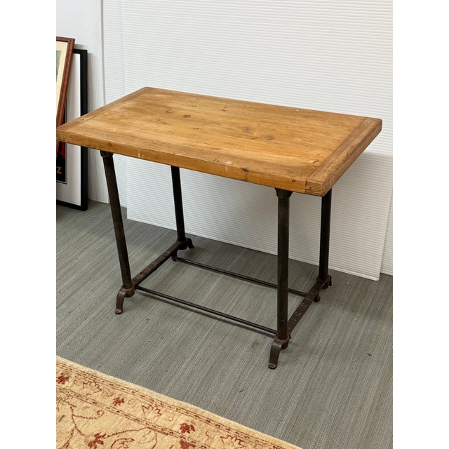 Bewick Industrial Wood & Iron Table For Sale - Image 12 of 12