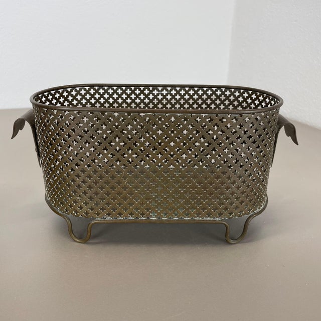 Brass Flower Pot Plant Stands attributed to Mathieu Matego, France, 1950s, Set of 2 For Sale - Image 9 of 18