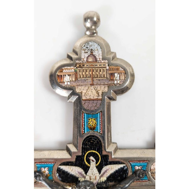 Late 19th Century 19th Century Italian Micro Mosaic Crucifix House Cross, Vatican Rome For Sale - Image 5 of 17