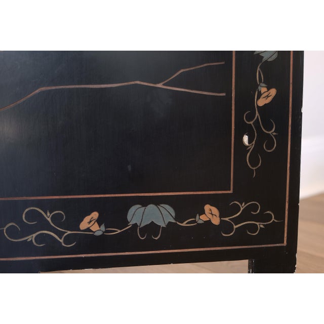 Vintage Asian Gold Leaf Coromandel 4-Panel Folding Screen With Birds in Nature Scenes For Sale - Image 10 of 18