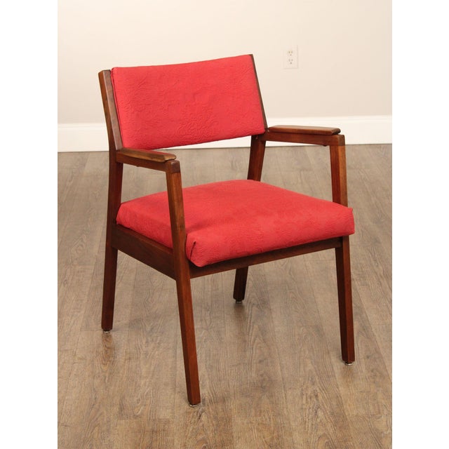 High Quality American Made Walnut Frame Armchair with Custom Upholstered Seat and Backrest