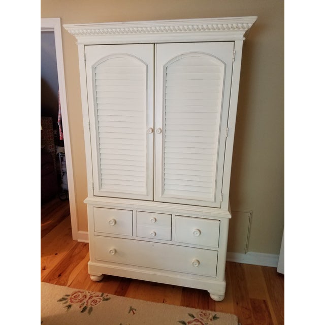 Modern Style White Wood Armoire Wardrobe Chairish