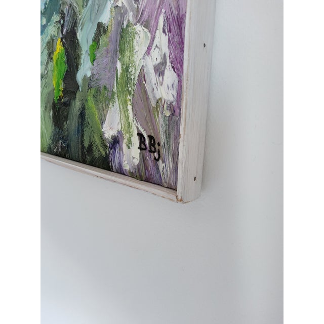 Floral Abstract Impressionist Swedish Painting by Bente Bjerregaard For Sale - Image 13 of 17