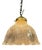 Pressed Glass Pendant Lamp with Brass Fixture from Holophane, 1930s For Sale