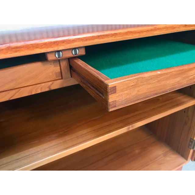 Brown Vintage Danish Solid Teak Sideboard, 1960s For Sale - Image 8 of 18