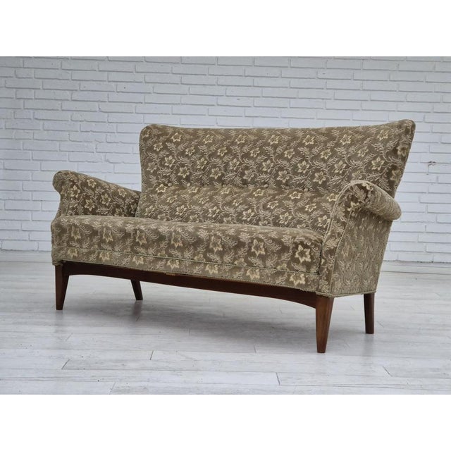 Danish 2 Seater Sofa in Velour by Fritz Hansen, 1950s For Sale - Image 13 of 18