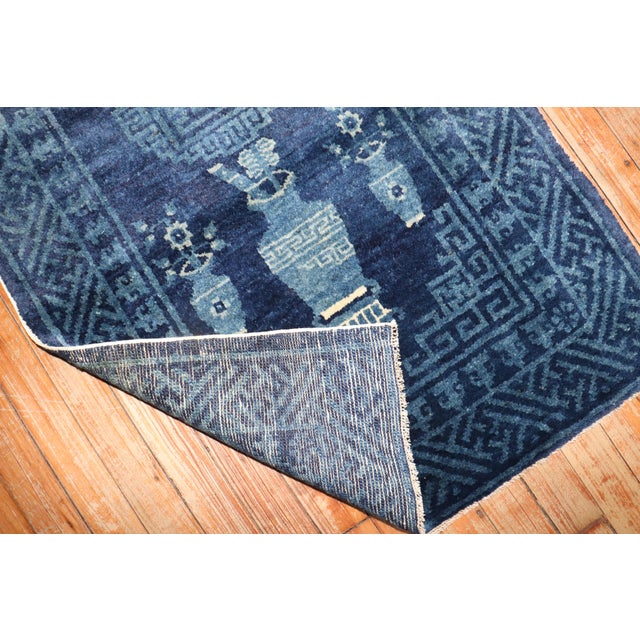 Blue Chinese Antique Rug, 2'3'' X 4'2'' For Sale - Image 4 of 6
