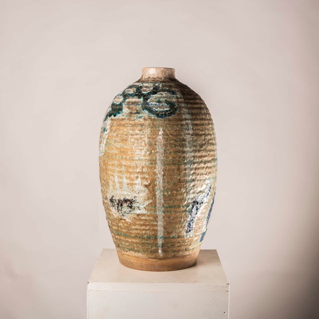 Mid-Century Modern Mid-Century Modern Glazed Ceramic Vase, 1960s For Sale - Image 3 of 11