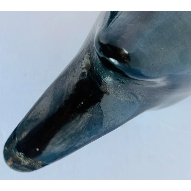 Black Vintage Oaxaca Black Pottery Ducks, Artist Signed by Doña Rosa, Coyotepec- a Pair For Sale - Image 8 of 12