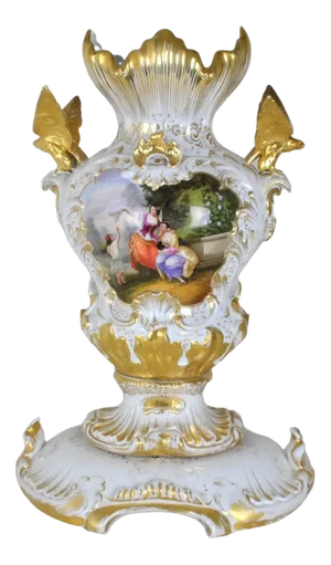 Large Porcelain Bridal Vase, Mid 19th Century