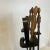 1970s Mid-Century Wrought Iron With Bronze Handles Fireplace Tools & Rack - 5 Pcs Set For Sale - Image 12 of 12