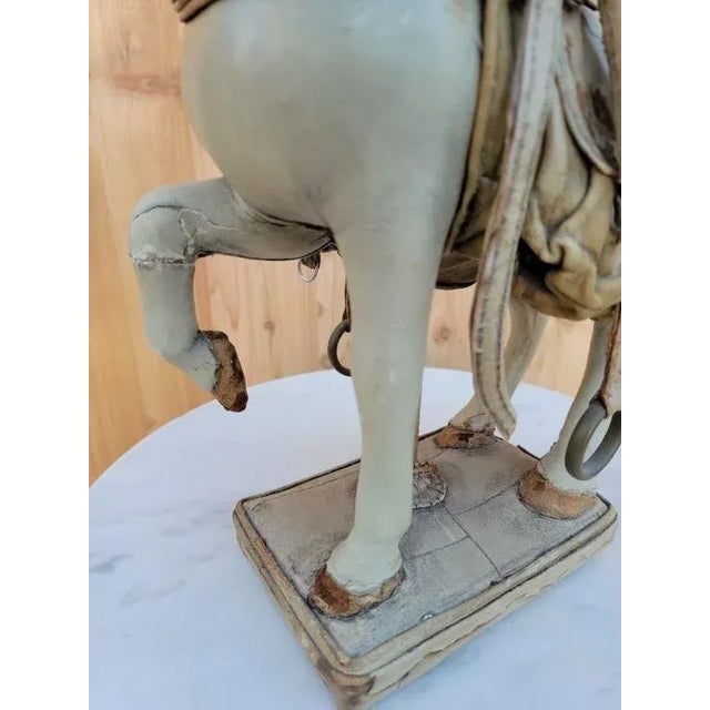 Vintage Leather Carousel Horse Signed By Teresa Corning This Antique Carousel Horse is made of leather and the pole is...
