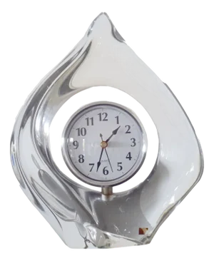 Crystal Teardrop Clock by Jean Daum for Daum, 1960s