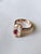 Set in 18k Rose Gold, Morganite, Mozambique Ruby & Diamonds Engagement Ring, Us Size 6.75 For Sale - Image 6 of 10
