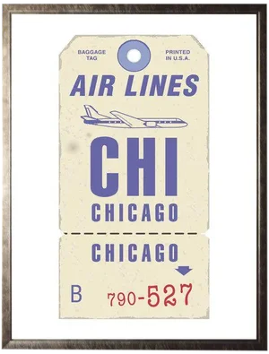 Chicago Travel Ticket - 23.5" X 29.5"