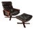 Scandinavian Modern Lounge Chair & Ottoman Set in Beech & Leather by Soda Galvano for Vatne Mobler, Norway, C. 1970s For Sale