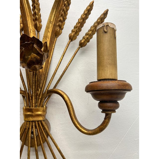 Goldenrod Sheaf of Wheat Wall Lamp in the style of Hans Kogl, 1960s For Sale - Image 8 of 12