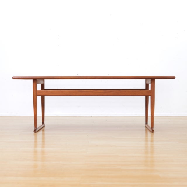 Brown 1960s Danish Teak Coffee Table For Sale - Image 8 of 10